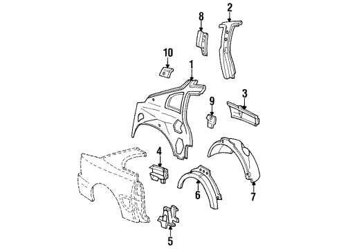 1994 Ford Mustang Bracket Diagram for F4ZZ-76103B76-A