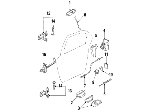 1999 Mercury Mystique Door & Components Diagram