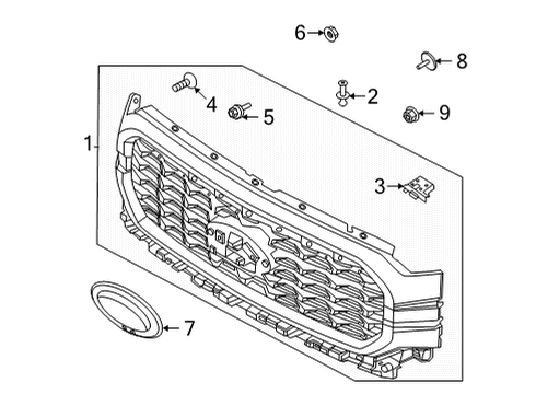 2021 Ford F-150 Grille & Components Diagram 6 - Thumbnail