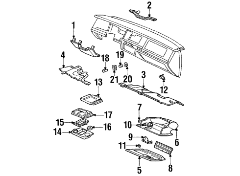 1993 Lincoln Town Car Bumper Glove Compartment Diagram for FOVY5406066A