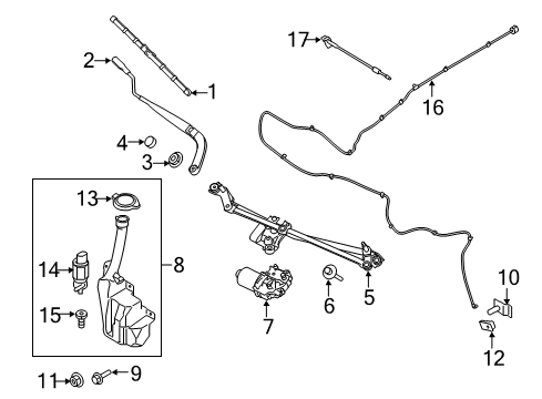 2015 Ford Mustang Wiper & Washer Components Diagram