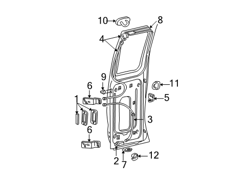 2001 Ford E-150 Econoline Club Wagon Side Door Diagram 3 - Thumbnail