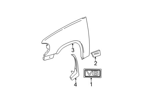 2002 Ford Explorer Exterior Trim - Fender Diagram