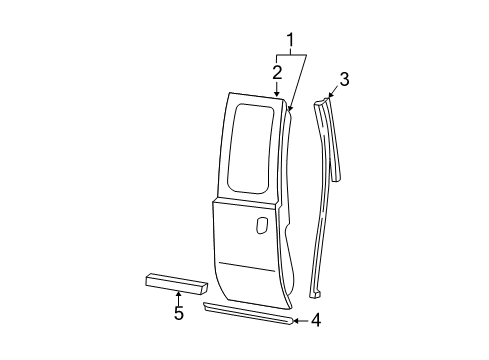 2007 Ford F-250 Super Duty Moulding - Door Outside Diagram for 5C3Z-2825532-AAH