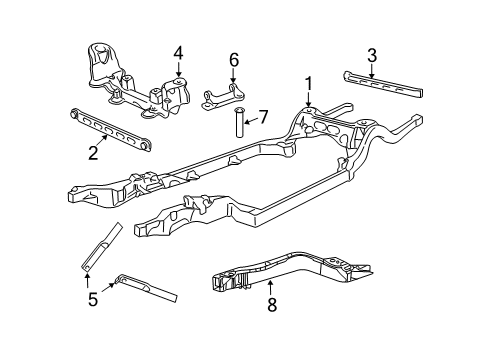 2008 Mercury Grand Marquis Frame & Components Diagram 1 - Thumbnail