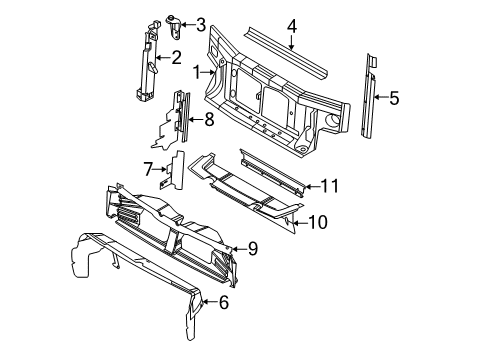 2009 Ford Explorer Radiator Support Diagram