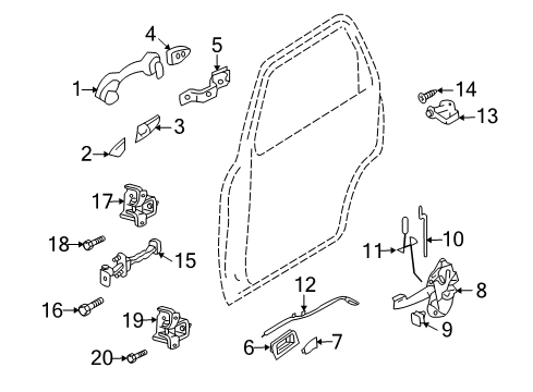 2011 Mercury Mariner Rear Door Diagram 7 - Thumbnail