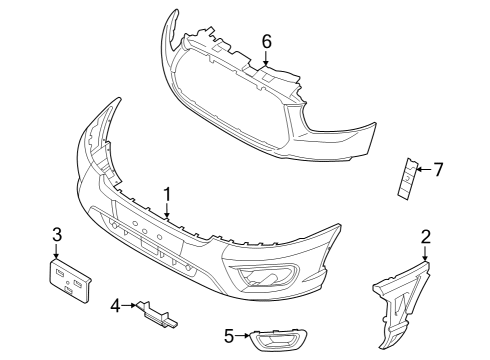 2023 Ford E-Transit Bumper & Components - Front Diagram