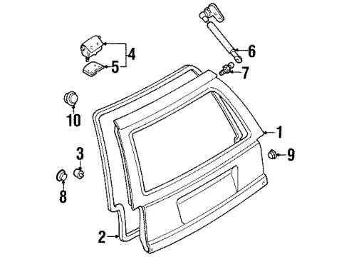 1997 Mercury Tracer Trunk, Body Diagram 1 - Thumbnail