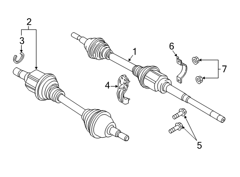 2018 Lincoln MKX Drive Axles - Front Diagram 2 - Thumbnail