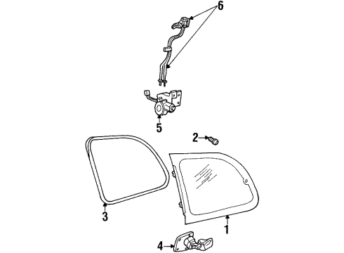 1995 Ford Windstar Quarter Window Diagram 3 - Thumbnail