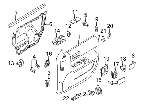 2011 Ford Flex Trim Assembly - Front Door Diagram for AA8Z-7423943-KG