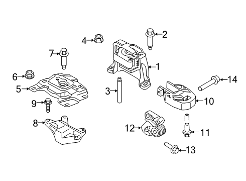 2019 Ford Transit Connect Engine & Trans Mounting Diagram 2 - Thumbnail