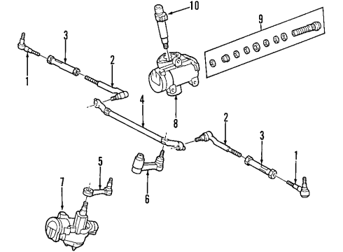 1999 Ford F-150 P/S Pump & Hoses, Steering Gear & Linkage Diagram 1 - Thumbnail