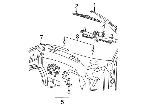 2004 Ford Expedition Hose - Windshield Washer Diagram for 2L1Z-17A605-AC