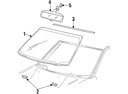 2000 Lincoln Navigator Windshield Glass Diagram