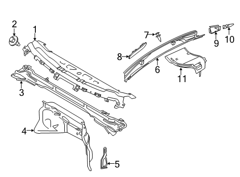 2015 Ford Transit-150 Panel Assembly - Cowl Side Diagram for CK4Z-6102038-AA