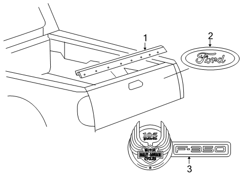 2010 Ford F-250 Super Duty Exterior Trim - Pick Up Box Diagram 4 - Thumbnail