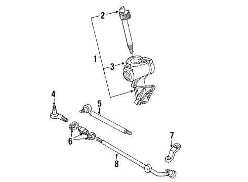 1991 Ford F-150 P/S Pump & Hoses, Steering Gear & Linkage Diagram 5 - Thumbnail