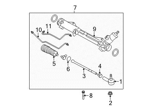 2008 Ford Mustang Steering Column & Wheel, Steering Gear & Linkage Diagram 2 - Thumbnail