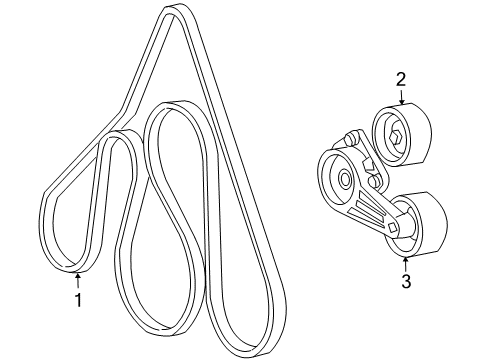 2002 Lincoln Blackwood Belts & Pulleys Diagram