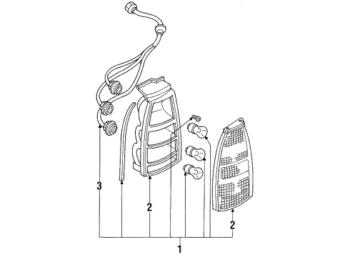 1993 Mercury Tracer Tail Lamps Diagram 2 - Thumbnail