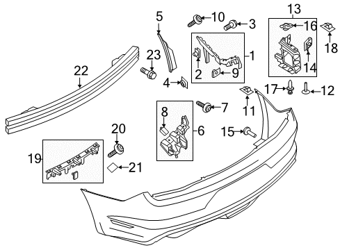 2016 Ford Mustang Bumper Assembly - Rear Diagram for FR3Z-17906-A