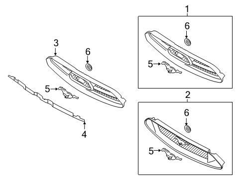 2016 Ford Mustang Grille Assembly - Radiator Diagram for FR3Z-8200-EA