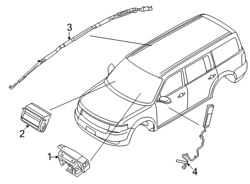 2010 Ford Flex Air Bag Components Diagram 1 - Thumbnail