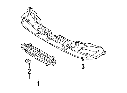 2000 Ford Contour Grille - Radiator Diagram for F8RZ-8200-CEA