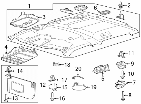 2024 Ford F-350 Super Duty Interior Trim - Cab Diagram 1 - Thumbnail