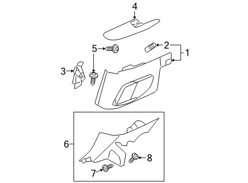 2009 Ford Mustang Panel Assembly - Side Trim Diagram for 6R3Z-7631112-CA