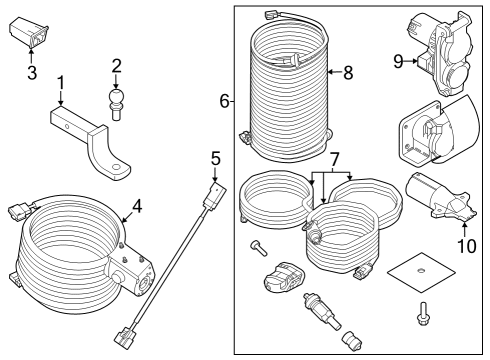 2023 Ford F-150 Lightning Trailer Hitch Components Diagram