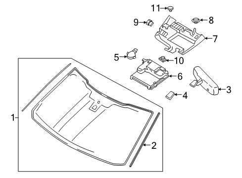 2018 Ford Expedition Windshield Glass Diagram