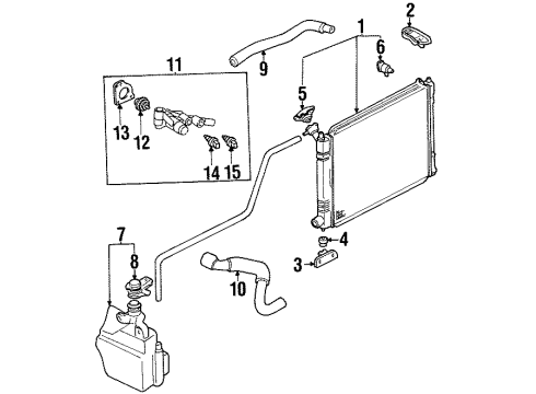 2001 Ford Escort Radiator & Components Diagram