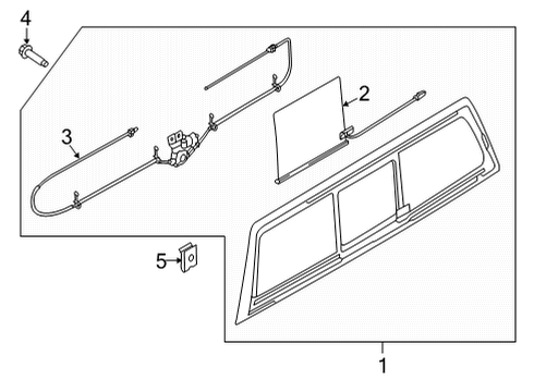 2022 Ford F-150 Glass & Hardware - Back Glass Diagram 2 - Thumbnail