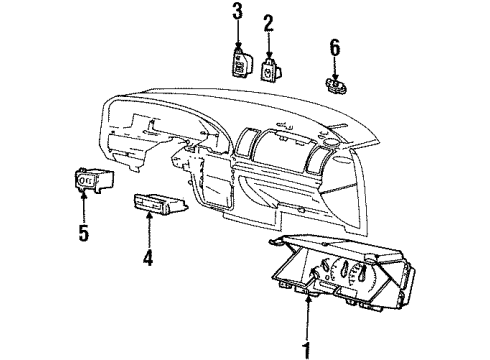 2000 Lincoln Continental Instrument Cluster Diagram for YF3Z-10849-CC