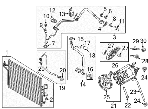 2013 Ford Escape A/C Condenser, Compressor & Lines Diagram 2 - Thumbnail