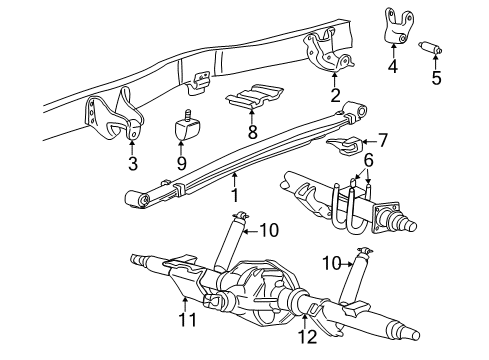 2005 Ford Excursion Rear Suspension Components, Stabilizer Bar Diagram 1 - Thumbnail