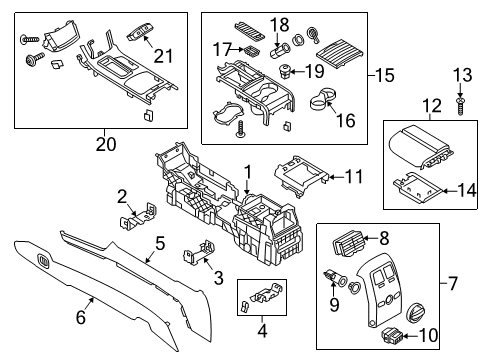 2014 Lincoln MKS Panel Assembly - Console Diagram for DA5Z-54045A36-AB