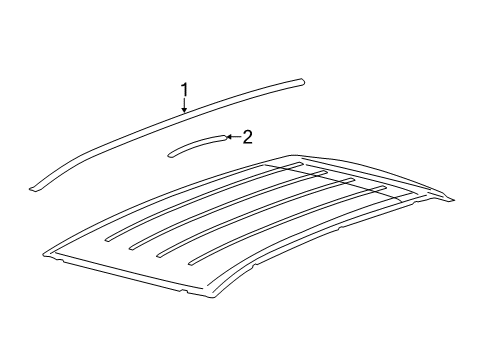 2008 Ford Edge Moulding - Roof Side Trim Diagram for 7T4Z-7851729-CA