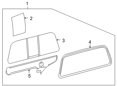 1999 Ford F-250 Super Duty Back Glass Diagram 1 - Thumbnail