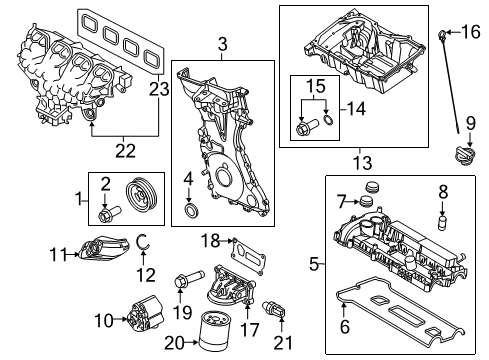 2015 Ford Special Service Police Sedan Engine Parts & Mounts, Timing, Lubrication System Diagram 1 - Thumbnail