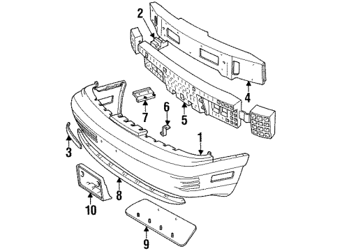 1990 Ford Thunderbird Reinforcement Front Bu Diagram for E9SZ17C947A