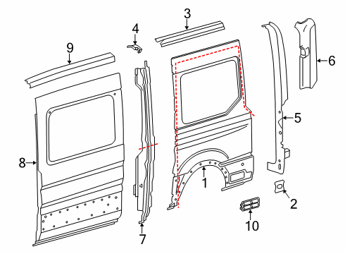 2016 Ford Transit-250 Side Panel & Components Diagram 3 - Thumbnail