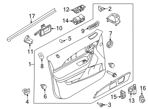 2012 Lincoln MKX Panel Assembly - Door Trim Diagram for CA1Z-7823943-EB