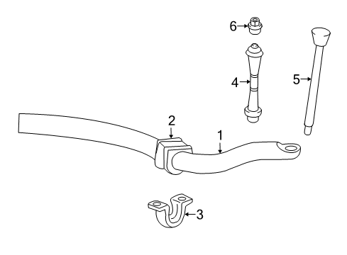 2003 Mercury Mountaineer Stabilizer Bar & Components - Front Diagram 2 - Thumbnail