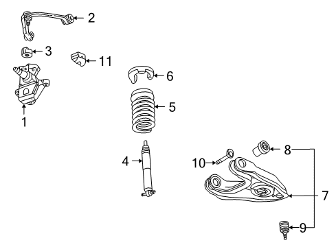 1997 Ford F-150 Front Suspension, Control Arm Diagram 1 - Thumbnail