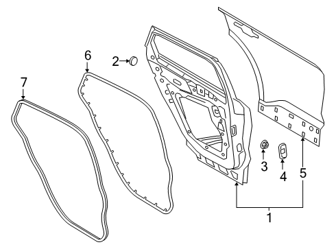 2020 Ford Escape PANEL Assembly - DOOR - OUTER Diagram for LJ6Z-7824700-A