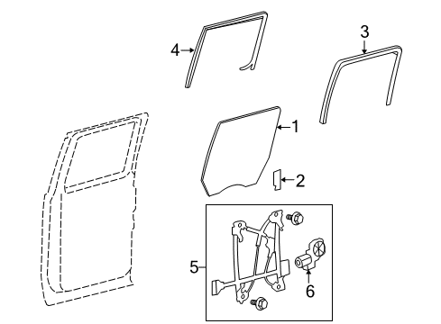 2011 Ford F-150 Run Assembly - Glass Diagram for 9L3Z-1625766-A